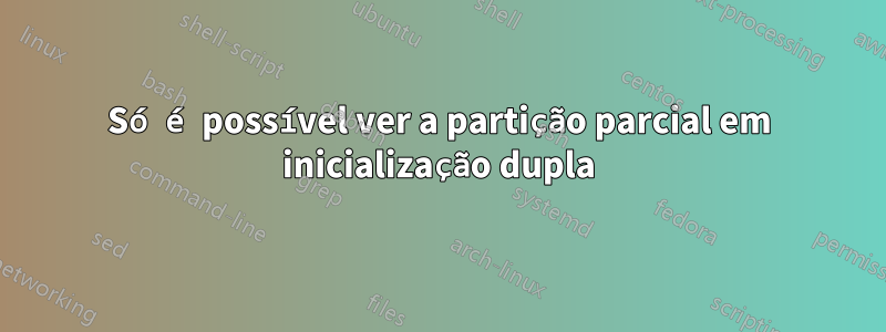 Só é possível ver a partição parcial em inicialização dupla