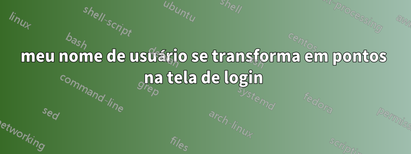 meu nome de usuário se transforma em pontos na tela de login