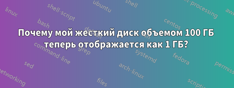 Почему мой жесткий диск объемом 100 ГБ теперь отображается как 1 ГБ?