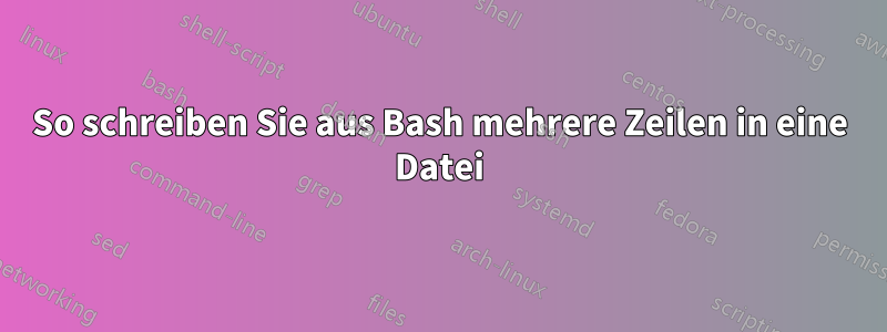 So schreiben Sie aus Bash mehrere Zeilen in eine Datei