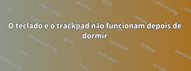 O teclado e o trackpad não funcionam depois de dormir