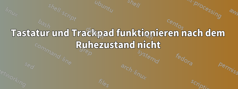 Tastatur und Trackpad funktionieren nach dem Ruhezustand nicht