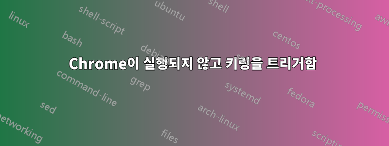 Chrome이 실행되지 않고 키링을 트리거함