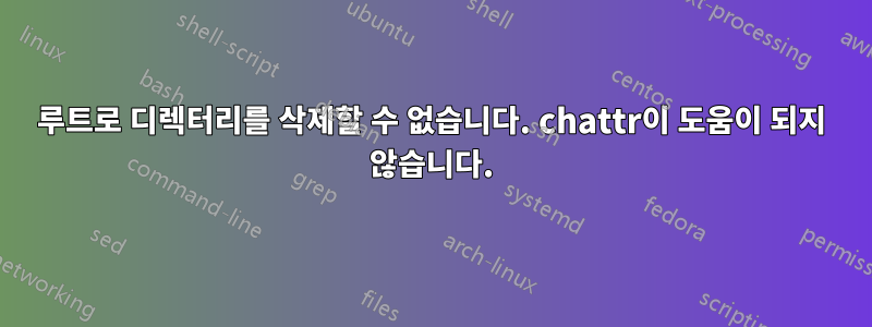 루트로 디렉터리를 삭제할 수 없습니다. chattr이 도움이 되지 않습니다.