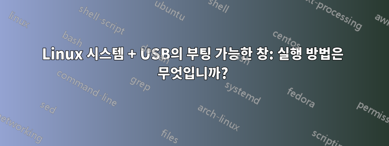 Linux 시스템 + USB의 부팅 가능한 창: 실행 방법은 무엇입니까?