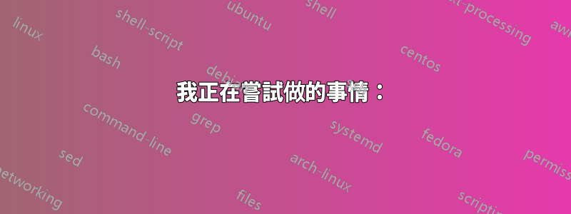 我正在嘗試做的事情：