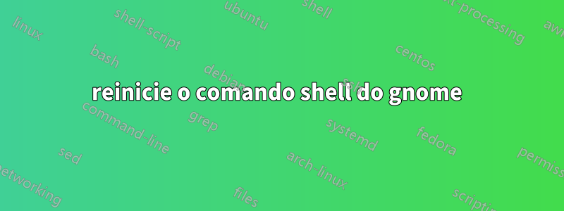 reinicie o comando shell do gnome 