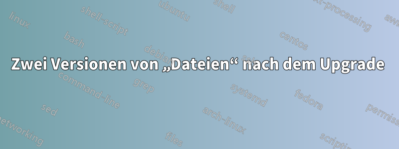 Zwei Versionen von „Dateien“ nach dem Upgrade