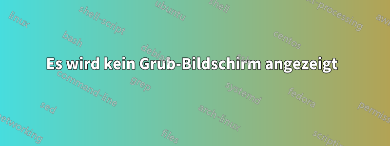 Es wird kein Grub-Bildschirm angezeigt 