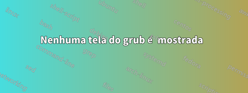 Nenhuma tela do grub é mostrada 