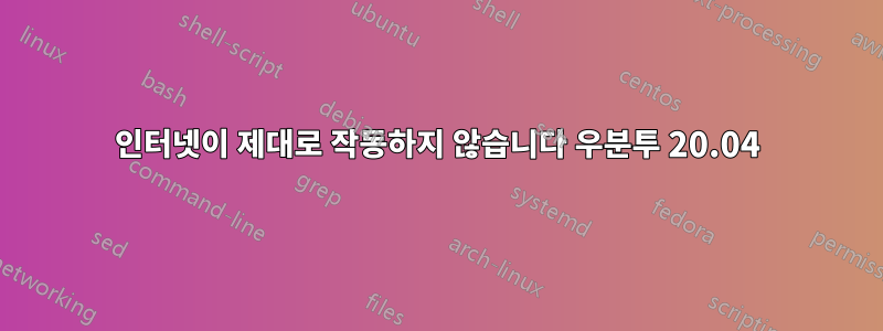 인터넷이 제대로 작동하지 않습니다 우분투 20.04