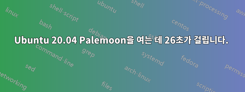 Ubuntu 20.04 Palemoon을 여는 데 26초가 걸립니다.