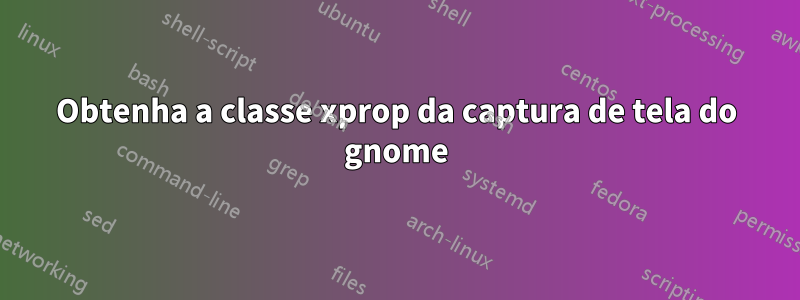 Obtenha a classe xprop da captura de tela do gnome