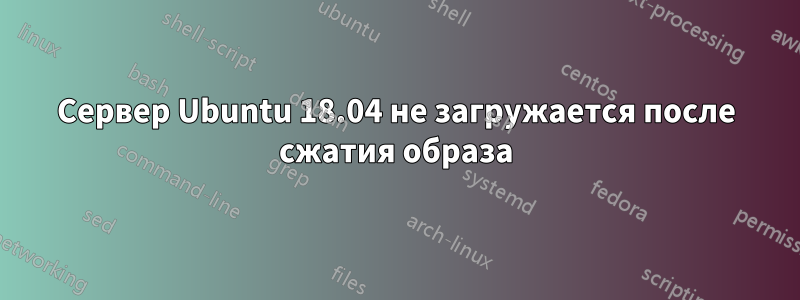 Сервер Ubuntu 18.04 не загружается после сжатия образа