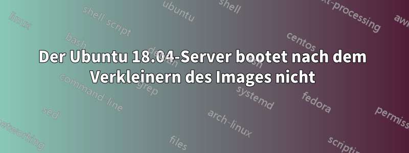 Der Ubuntu 18.04-Server bootet nach dem Verkleinern des Images nicht