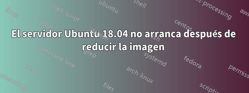 El servidor Ubuntu 18.04 no arranca después de reducir la imagen