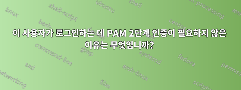 이 사용자가 로그인하는 데 PAM 2단계 인증이 필요하지 않은 이유는 무엇입니까?