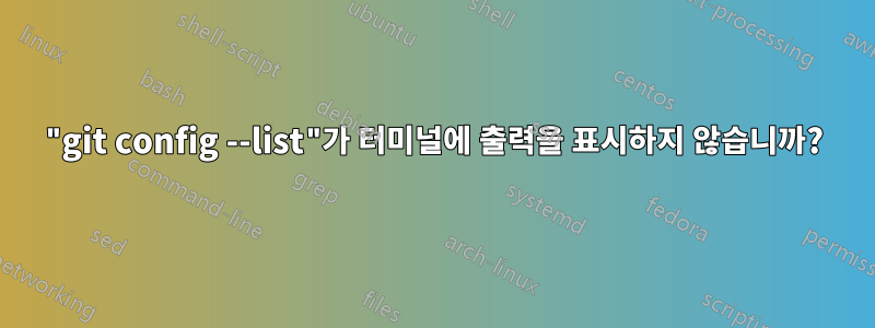 "git config --list"가 터미널에 출력을 표시하지 않습니까?