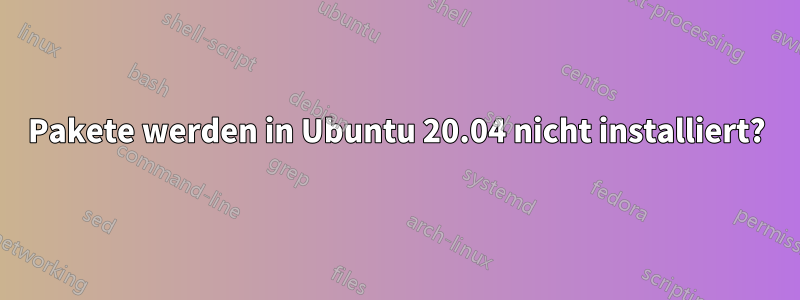 Pakete werden in Ubuntu 20.04 nicht installiert?