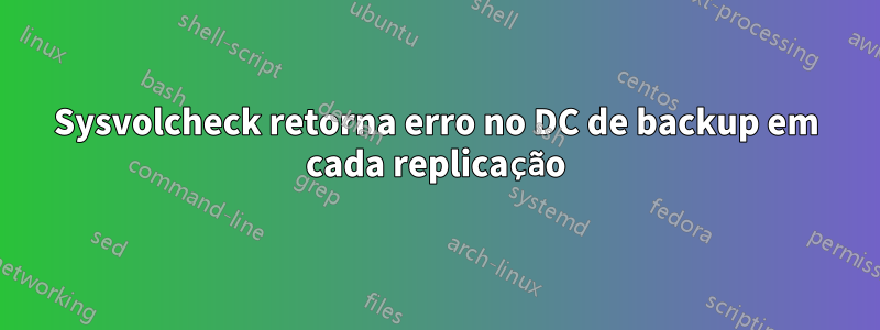 Sysvolcheck retorna erro no DC de backup em cada replicação