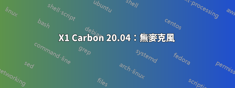 X1 Carbon 20.04：無麥克風