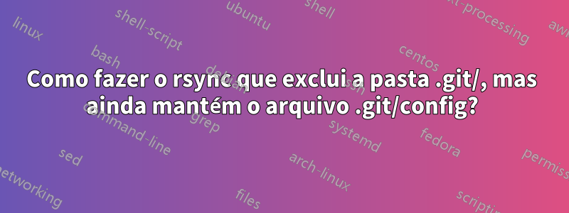 Como fazer o rsync que exclui a pasta .git/, mas ainda mantém o arquivo .git/config?