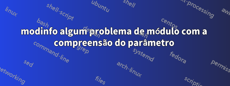 modinfo algum problema de módulo com a compreensão do parâmetro