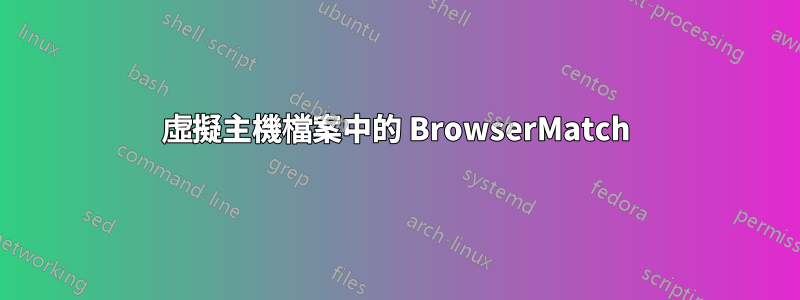 虛擬主機檔案中的 BrowserMatch