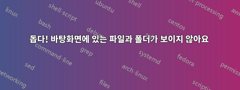 돕다! 바탕화면에 있는 파일과 폴더가 보이지 않아요