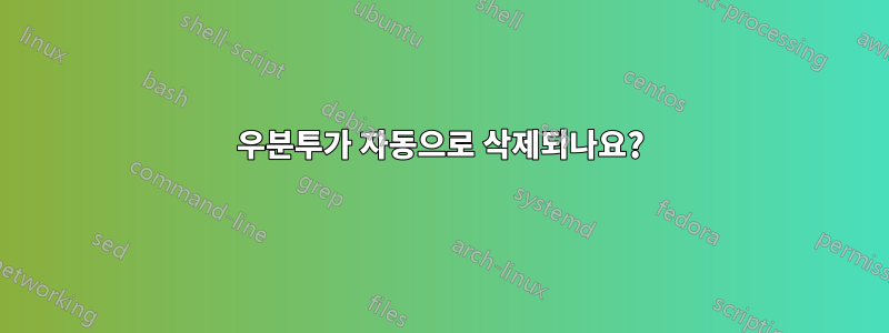 우분투가 자동으로 삭제되나요?