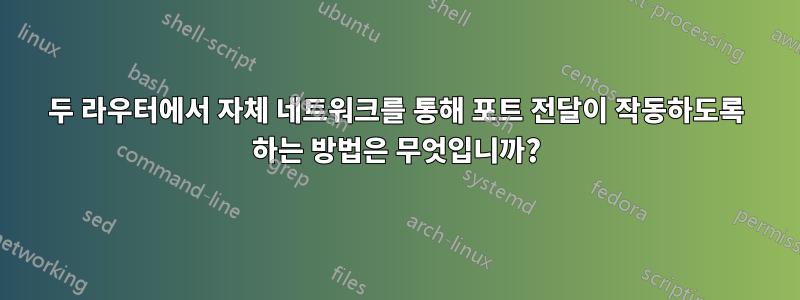 두 라우터에서 자체 네트워크를 통해 포트 전달이 작동하도록 하는 방법은 무엇입니까?