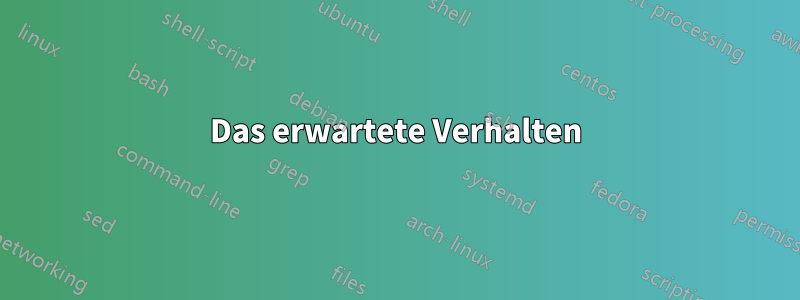 Das erwartete Verhalten