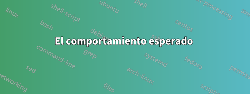 El comportamiento esperado