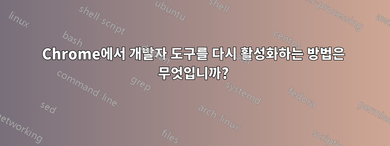 Chrome에서 개발자 도구를 다시 활성화하는 방법은 무엇입니까?