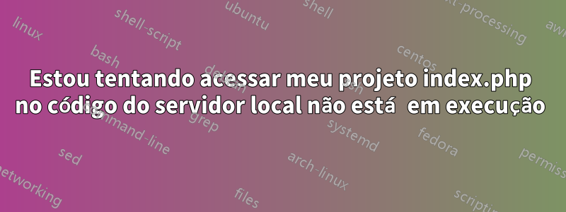 Estou tentando acessar meu projeto index.php no código do servidor local não está em execução