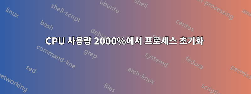 CPU 사용량 2000%에서 프로세스 초기화