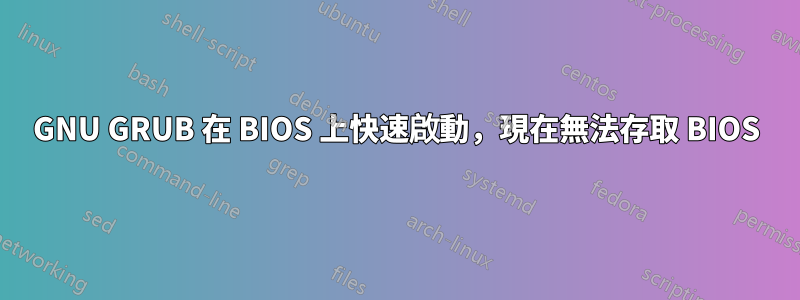 GNU GRUB 在 BIOS 上快速啟動，現在無法存取 BIOS
