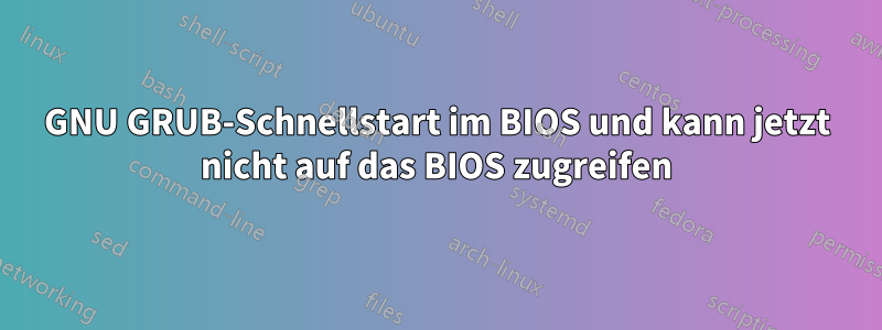 GNU GRUB-Schnellstart im BIOS und kann jetzt nicht auf das BIOS zugreifen