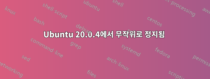Ubuntu 20.0.4에서 무작위로 정지됨