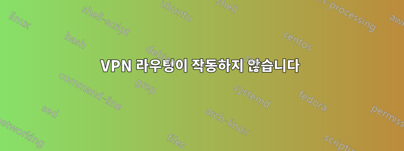 VPN 라우팅이 작동하지 않습니다