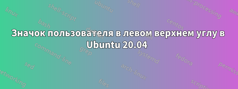 Значок пользователя в левом верхнем углу в Ubuntu 20.04 