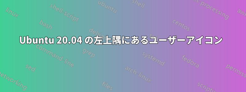 Ubuntu 20.04 の左上隅にあるユーザーアイコン 