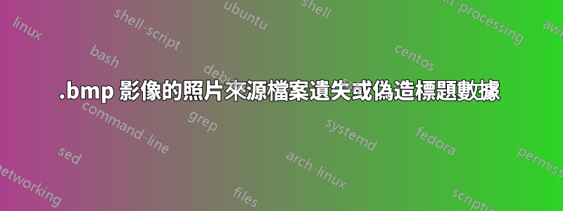 .bmp 影像的照片來源檔案遺失或偽造標題數據