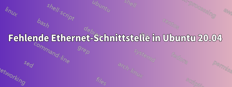 Fehlende Ethernet-Schnittstelle in Ubuntu 20.04
