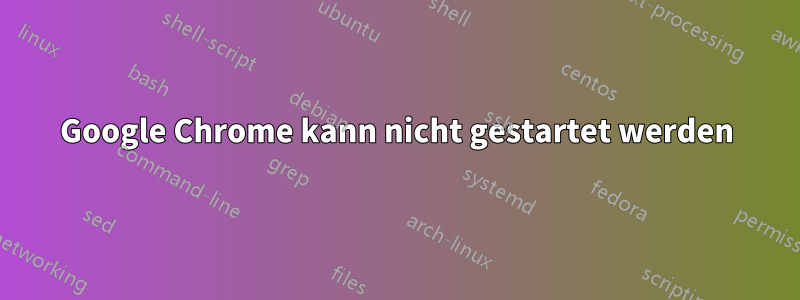 Google Chrome kann nicht gestartet werden