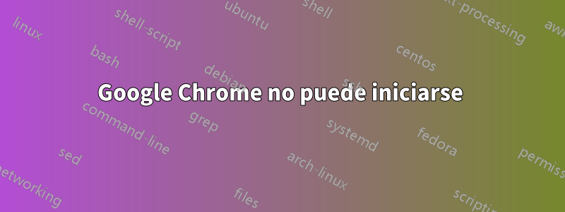 Google Chrome no puede iniciarse
