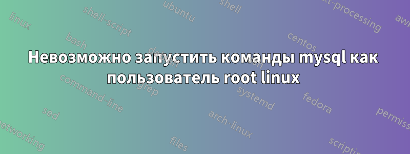Невозможно запустить команды mysql как пользователь root linux