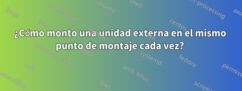 ¿Cómo monto una unidad externa en el mismo punto de montaje cada vez?