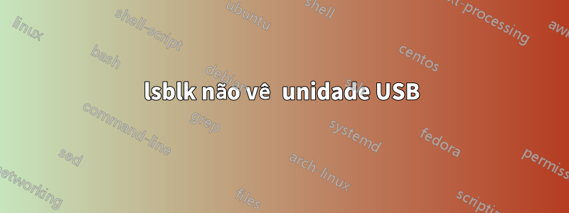 lsblk não vê unidade USB