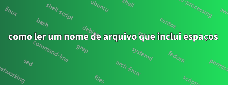 como ler um nome de arquivo que inclui espaços